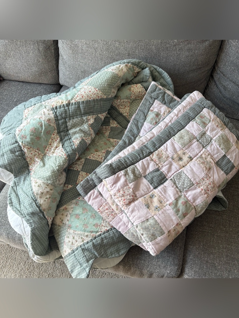 VTG PEM America Patchwork King Quilt 2 Shams Comforter Cottage Core Floral